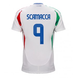 Fotbalové Dres Itálie Gianluca Scamacca #9 Venkovní Oblečení ME 2024 Krátký Rukáv
